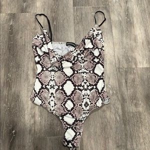 PrettyLittleThing Snake Skin Bodysuit